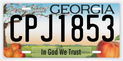 GA license plate CPJ1853