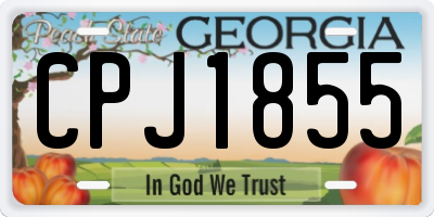 GA license plate CPJ1855