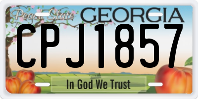 GA license plate CPJ1857