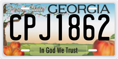 GA license plate CPJ1862