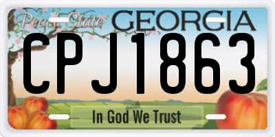 GA license plate CPJ1863