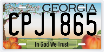 GA license plate CPJ1865
