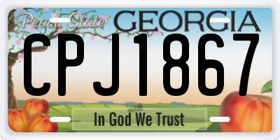 GA license plate CPJ1867