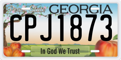 GA license plate CPJ1873