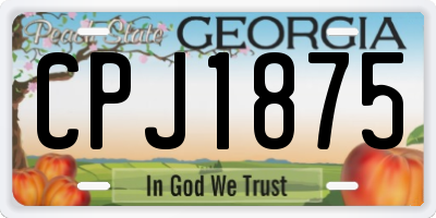 GA license plate CPJ1875