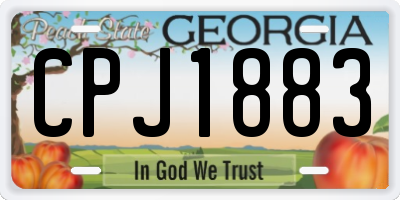 GA license plate CPJ1883