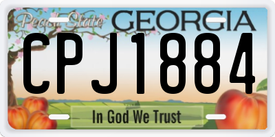 GA license plate CPJ1884