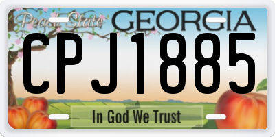 GA license plate CPJ1885