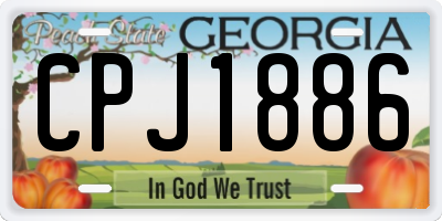 GA license plate CPJ1886