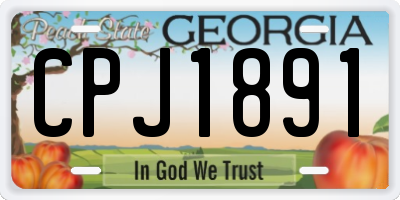 GA license plate CPJ1891
