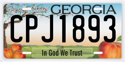 GA license plate CPJ1893