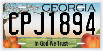 GA license plate CPJ1894