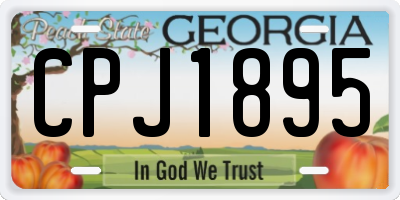 GA license plate CPJ1895