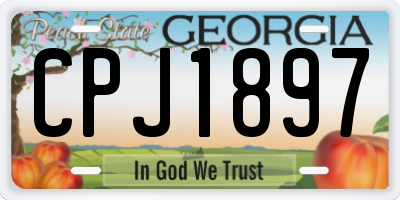 GA license plate CPJ1897