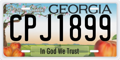 GA license plate CPJ1899