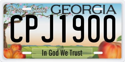 GA license plate CPJ1900