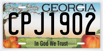 GA license plate CPJ1902