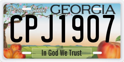 GA license plate CPJ1907