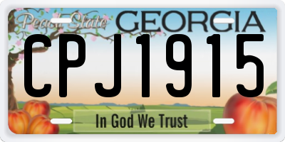 GA license plate CPJ1915