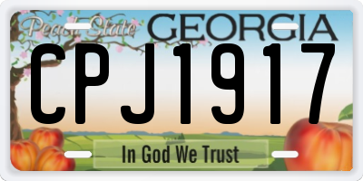 GA license plate CPJ1917