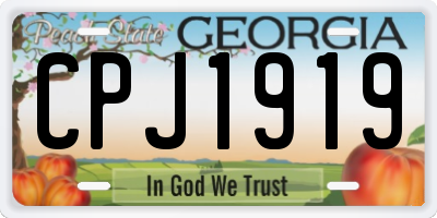 GA license plate CPJ1919