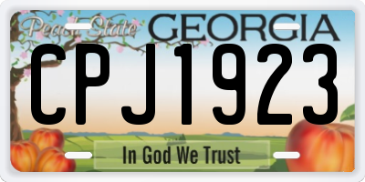 GA license plate CPJ1923