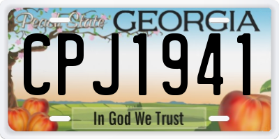 GA license plate CPJ1941