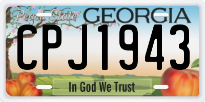 GA license plate CPJ1943