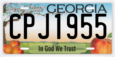 GA license plate CPJ1955