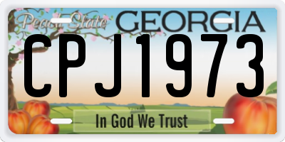 GA license plate CPJ1973