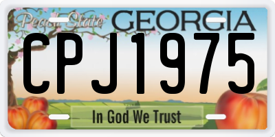 GA license plate CPJ1975