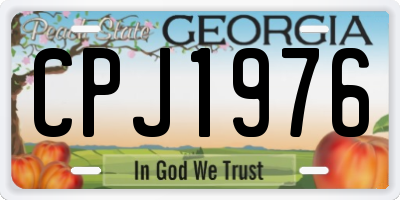 GA license plate CPJ1976