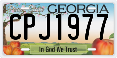 GA license plate CPJ1977