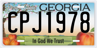 GA license plate CPJ1978