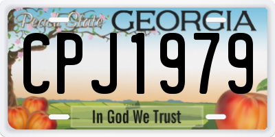 GA license plate CPJ1979