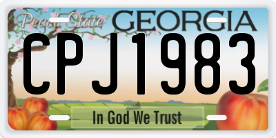 GA license plate CPJ1983