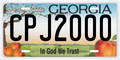 GA license plate CPJ2000