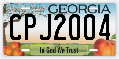 GA license plate CPJ2004