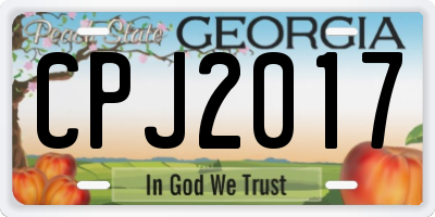 GA license plate CPJ2017