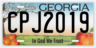 GA license plate CPJ2019