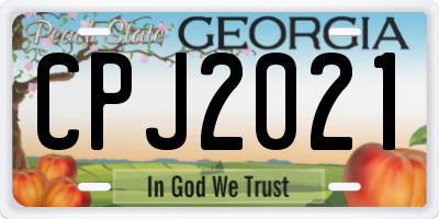 GA license plate CPJ2021