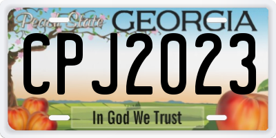 GA license plate CPJ2023