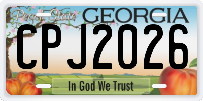 GA license plate CPJ2026