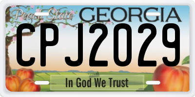 GA license plate CPJ2029