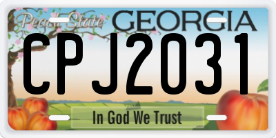 GA license plate CPJ2031