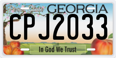 GA license plate CPJ2033