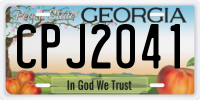 GA license plate CPJ2041