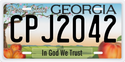 GA license plate CPJ2042