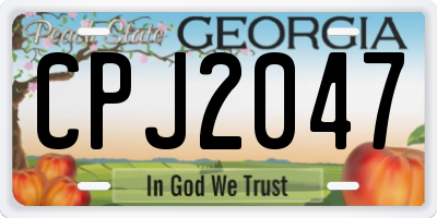 GA license plate CPJ2047