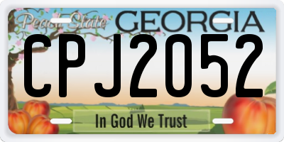 GA license plate CPJ2052